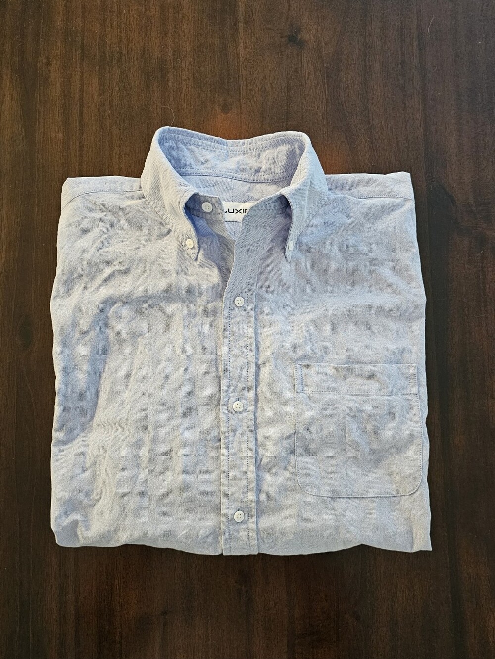 Luxire Light Blue OCBD Size 16.5 X 34